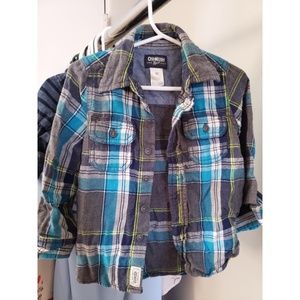 Oshkosh Blue, Grey & Yellow Toddler Shirt